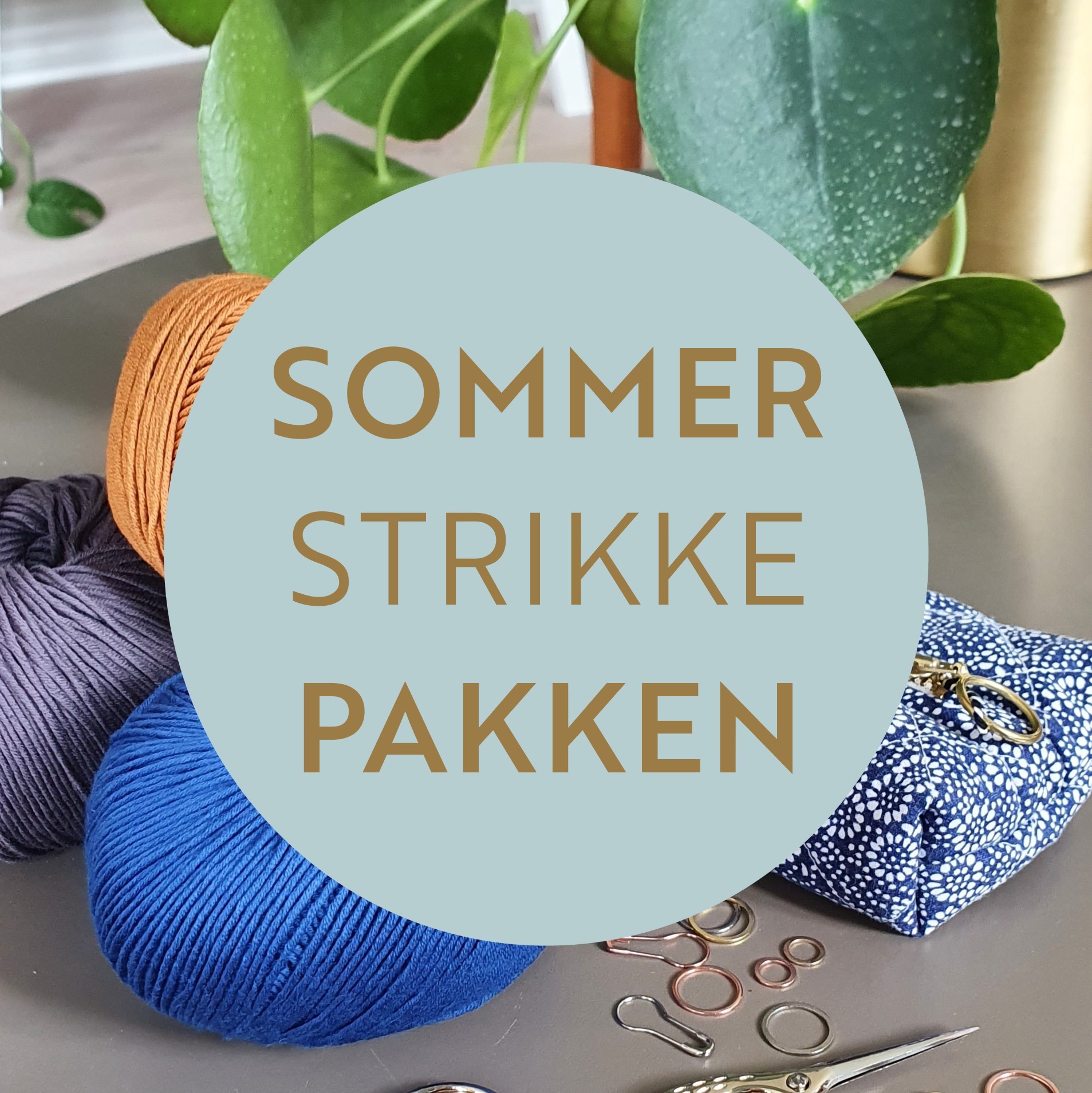 Sommer Strikke Pakke med bredygtigt garn, strikkeredskaber og gourmet slik