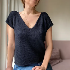 Refined Knitwear, Casia Tee V-Neck 