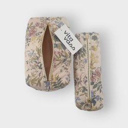 Vita Vass, Unika Tilbehrspung Beige med blomster