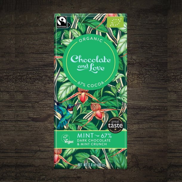 Chocolate and Love Mint 67%, kologisk og Fairtrade