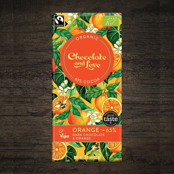 Chocolate and Love Orange 65%, kologisk og Fairtrade