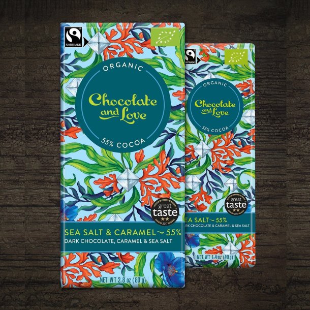Chocolate and Love Seasalt 55%, kologisk og Fairtrade