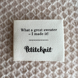 PetiteKnit Label "What a Great Sweater" kologisk