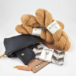 Strikke Gave Large, kologisk garn "Gylden Beige"