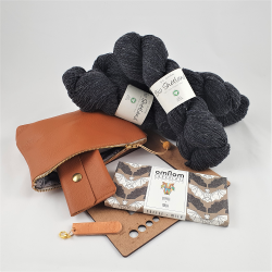 Strikke Gave Large, kologisk garn "Mrk Gr"